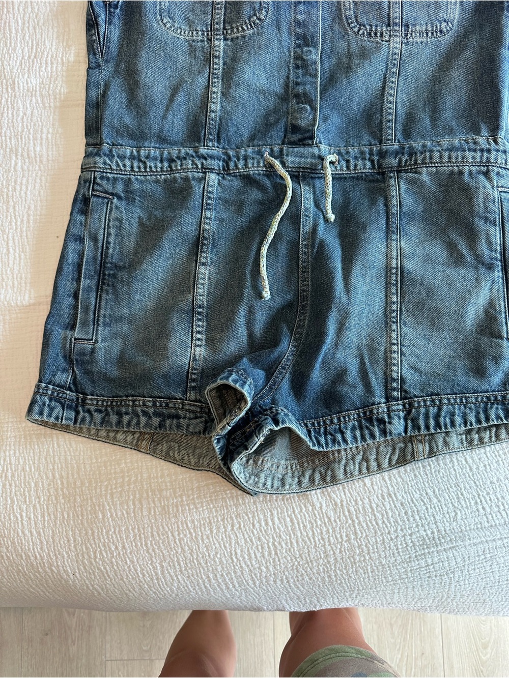 We The Free Dark Blue Denim Sleeveless Jumpsuit - Picture 7 of 7
